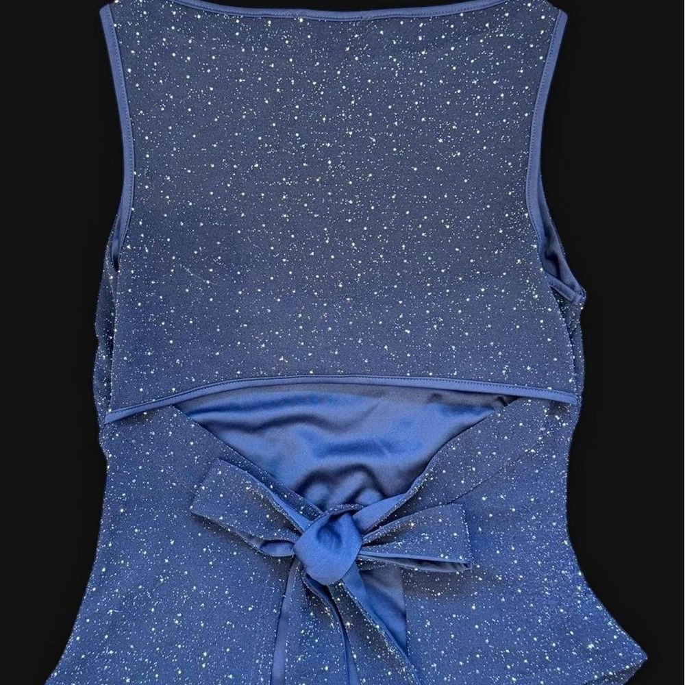 Cider Dark Navy Tie Back Top